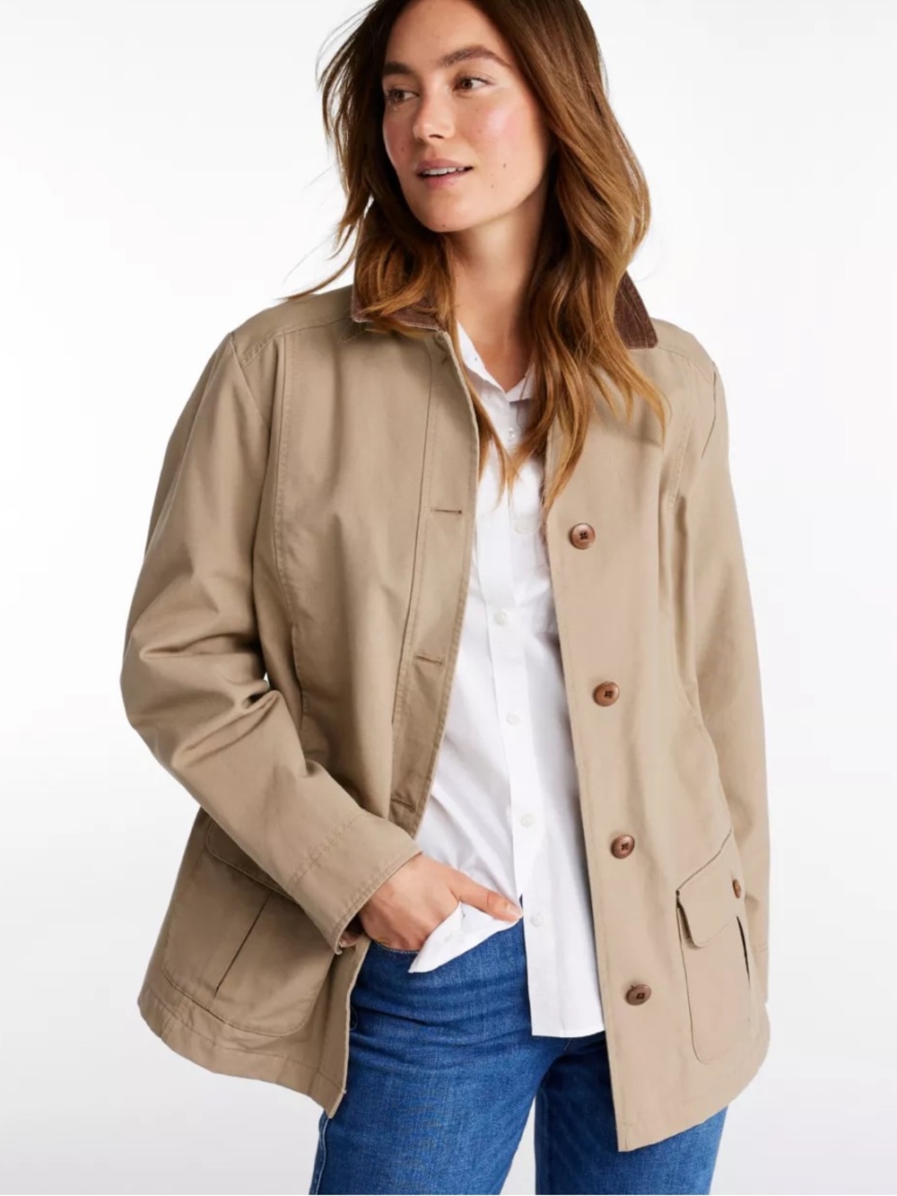 LL Bean 2X Reg Adirondack Barn Chore Jacket Khaki Tan w Plaid Flannel Liner New!